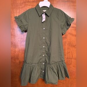 Crewcuts Olive Button-Down Dress